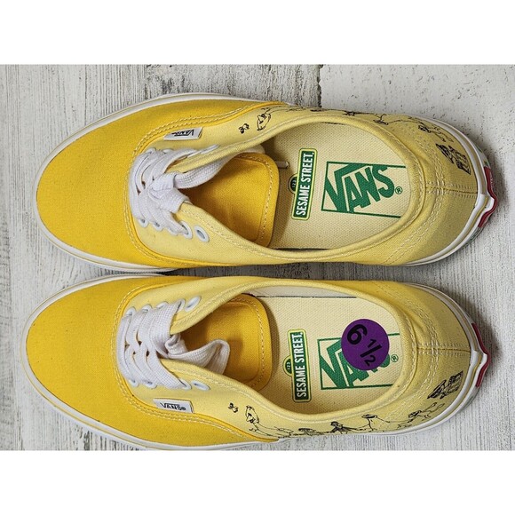 Vans Sesame Street Sneakers Yellow Big Bird Cookie Monster Men 6.5